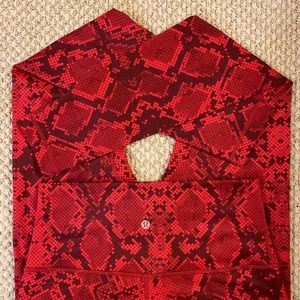 Lululemon Red Snake Print Sz 10 Full Legging